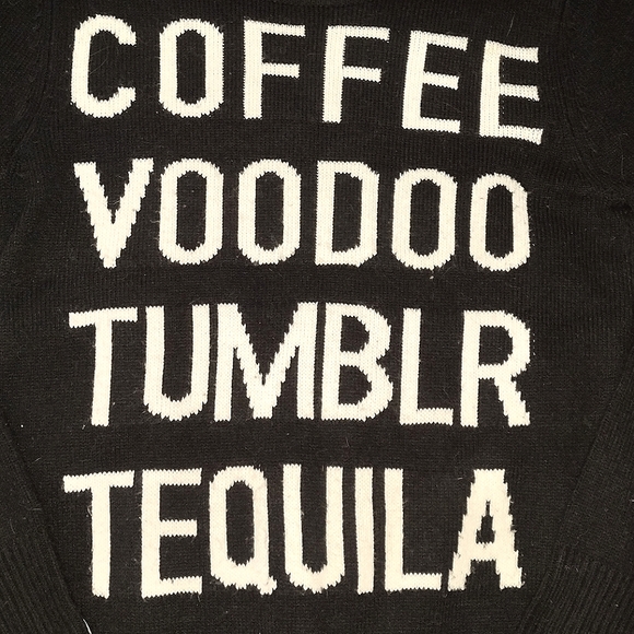 Killstar "Coffee, Voodoo, Tumblr, Tequila" Sweater - Picture 2 of 6